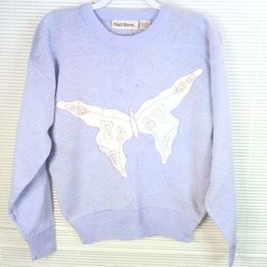 Vintage 80s NWT Adell Barre Butterfly Sweater Medium